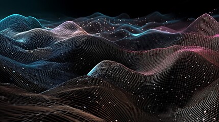 Abstract dark blue space background with bright stars sky and nebula for cosmic galaxy illustration design