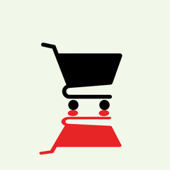 Single Vector Icons of Creative Concept of Shopping Cart as a Book Character. EPS Editable