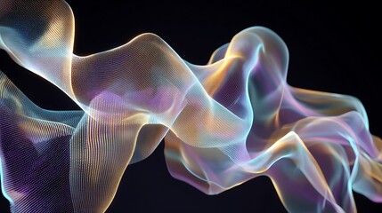 Dynamic energy flow of a glowing blue flame and smoke line art vector illustration effect on a black backdrop