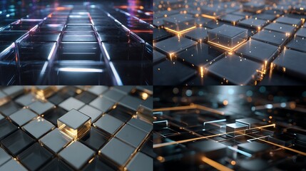 Macro close-up of a circuit board revealing the electronics and technology used in professional DJ mixing equipment like an audio mixer or stereo turntable