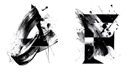 Hand drawn font alphabet letters collection