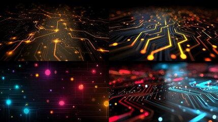 Close-up view of an electronic circuit board with some words describing its intricate components