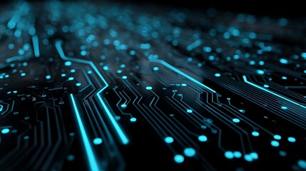 Abstract blue pattern with glowing digital lines and futuristic science design texture