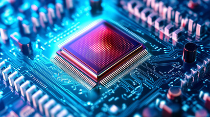 Quantum computing interface glowing in dark environment with luminous digital elements representing futuristic technology, advanced computation, abstract data flow, and sci-fi digital visualization