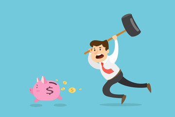 Man with piggy bank.