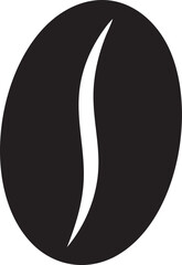 Isolated Coffee Bean Silhouettes Stock Illustration of Simple Single Seed Shape on White Background