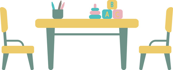 아기 교구 테이블과 의자
