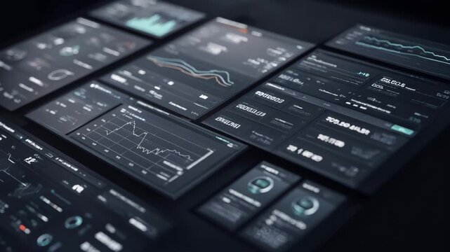 Medium shot of a sleek dashboard interface highlighting customizable widgets and performance indicators for seamless process management
