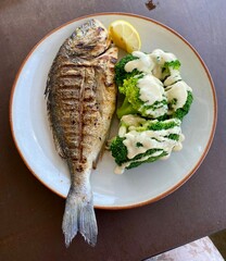 grilled fish with vegetables