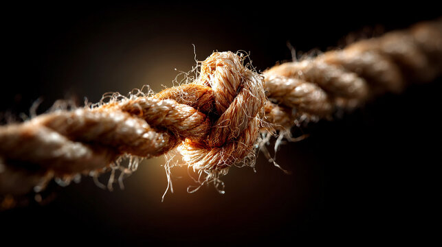 Rope being carefully untangled, highlighting clarity, order, and the process of unraveling complexity with focus and precision.