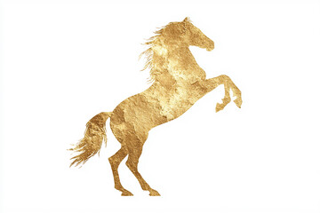 ゴールドの馬のシルエット