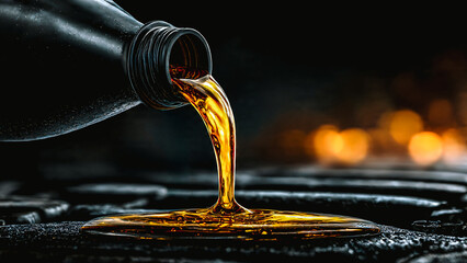 Huile coulant d'un bidon noir