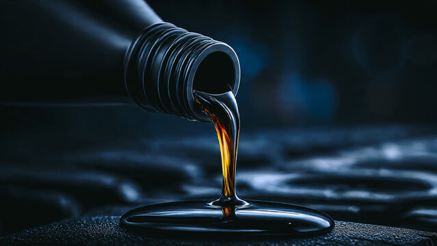 Huile coulant d'un bidon noir