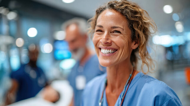 Smiling female doctor in a medical office - Powered by Adobe
