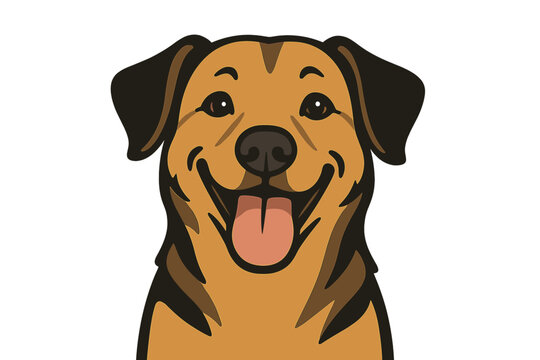 A playful dog portrait featuring a delightful smiling face