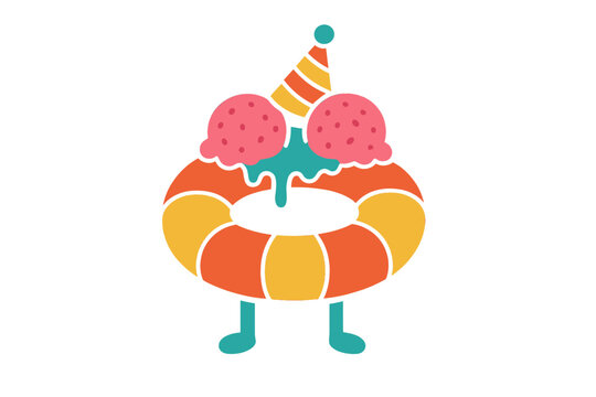 A comedic image with a black background, showcasing a brightly colored absurd object for entertainment