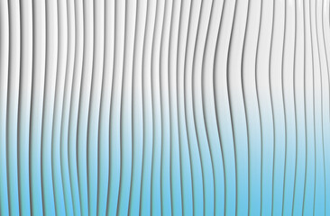 3D render illustration blue stripes in form of waves, abstract  wavy wallpaper background