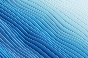 3D render illustration blue stripes in form of waves, abstract  wavy wallpaper background