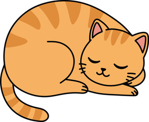 Cute Orange Striped Cat Sleeping Peacefully
