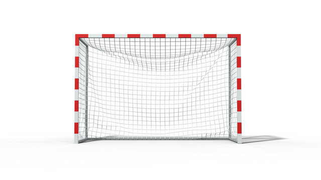 cage de but de handball vue de face - rendu 3D sur fond transparent