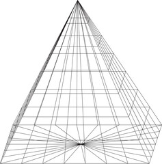 Fototapeta premium Three-dimensional geometric pyramid model with intricate wireframe details