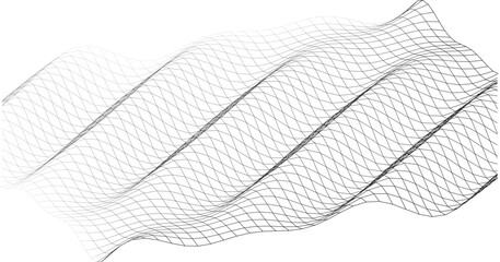 Abstract digital mesh surface with flowing, dynamic wave patterns