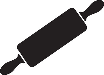 Isolated Rolling Pin Silhouettes Stock Illustration of Simple Minimal Baking Utensil on White Background