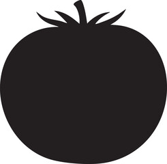Isolated Tomato Silhouettes Stock Illustration of Simple Ripe Fruit Vegetable Shape on White Background