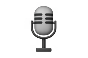 Vintage studio microphone 3d illustration icon rendering podcast sound broadcasting equipment