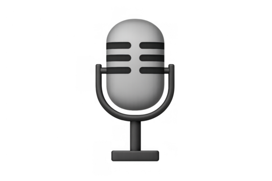 Vintage studio microphone 3d illustration icon rendering podcast sound broadcasting equipment - Powered by Adobe