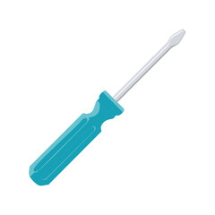 Fototapeta premium Turquoise Flathead Screwdriver for Repair Tasks and Household DIY Projects