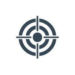 Abstract target icon representing precise aiming, goal achievement, and strategic business focus