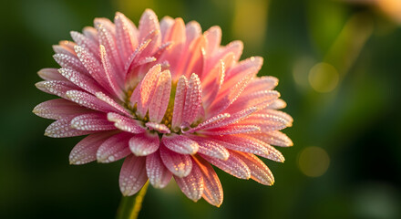 Pink Flower with Dew in Morning Light
