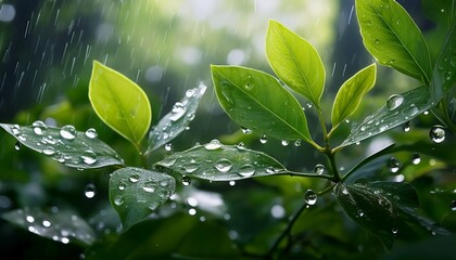 afternoon showers drench the lush foliage soothing the eyes with glistening droplets that resemble tiny crystals