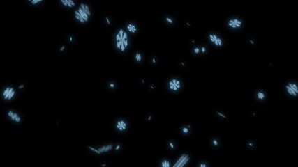 Beautiful shining magical blue snowflakes swirling gently falling down. Winter Christmas animated background. 4K 3d animation. Bokeh light lights effect background. Glowing sparkles - Powered by Adobe
