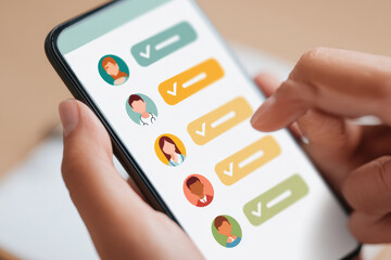 Smartphone checklist with professional icons