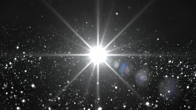 Starlight shines bright with radiant intensity in a dark sky, serving as a metaphor for technological innovation and guidance, perfect for backgrounds or advertisements showcasing cutting edge.