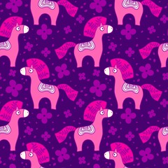 Christmas animals seamless horse pattern for wrapping paper and fabrics and party and kids print