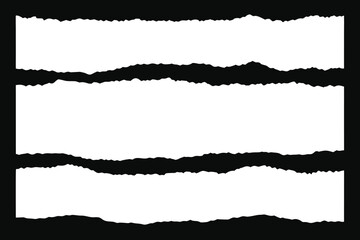 White Torn Paper Collection. Ripped Paper Textures, Jagged Edges, and Raw Artistic Paper Elements for Design and Scrapbooking