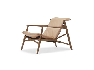 modern design leather brown chair with backrest isolated on white