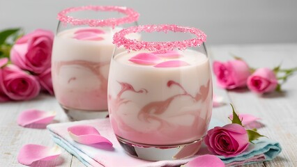 rose milk tea