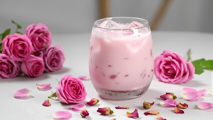 rose milk tea