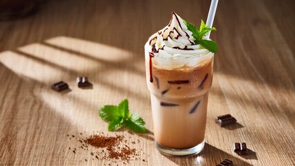 chocolate coffee with whipped cream