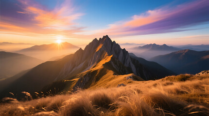 sunrise in the mountains