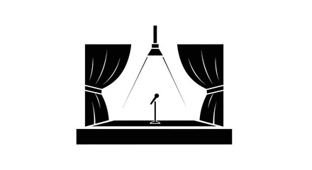 Stage Performance Icon Spotlight on a Microphone