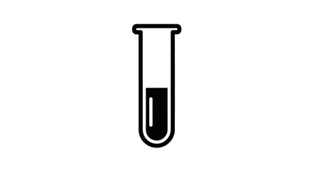 Simple graphic representation of a test tube filled with liquid, ideal for conveying scientific research, laboratory experiments, or medical analysis concepts