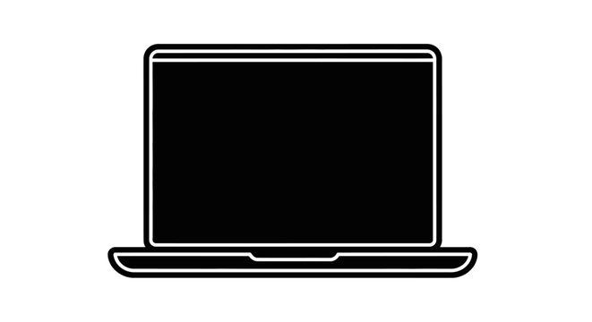A sleek and modern laptop computer icon, perfect for representing technology and digital concepts in a clean, minimalist style