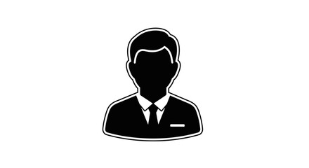 Simple and professional male user avatar icon representing a business person, client, or online profile, ideal for web design, apps, and digital platforms