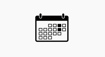 Essential black calendar icon for effective time management, symbolizing important dates, event planning, and appointment scheduling in various digital applications and print designs