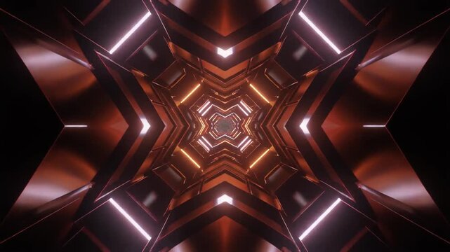 A stunning and captivating futuristic tunnel of light with intricate and geometric patterns, ideal for high-tech visuals. It emits a powerful sense of depth and modernity
